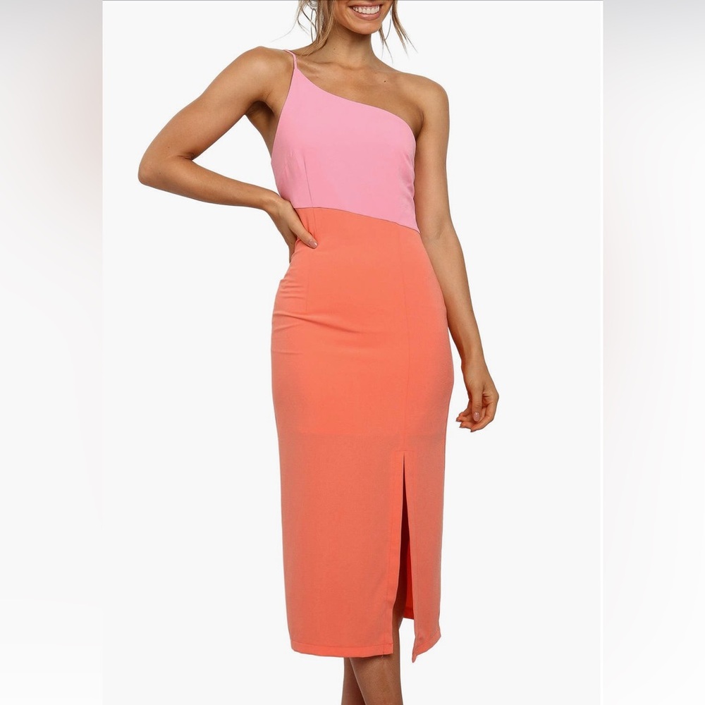 Petal & Pup Two-Tone Pink and Orange Midi Skirt